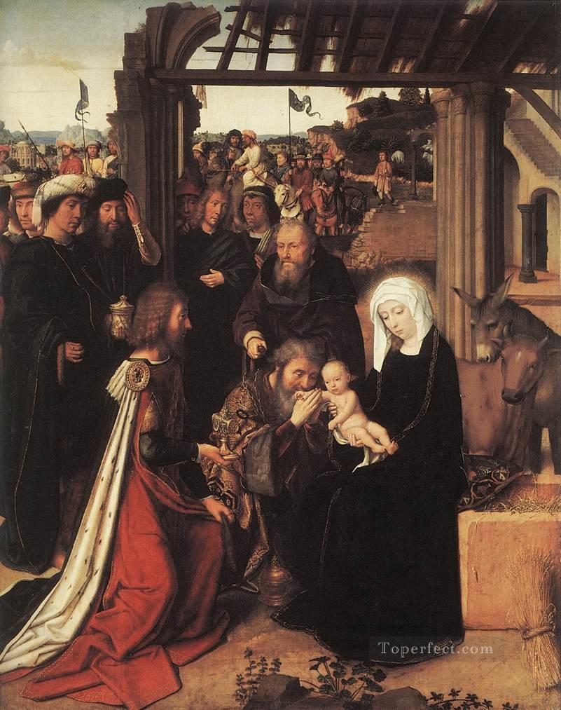 Adoración de los Reyes Magos 1500 Gerard David Pintura al óleo